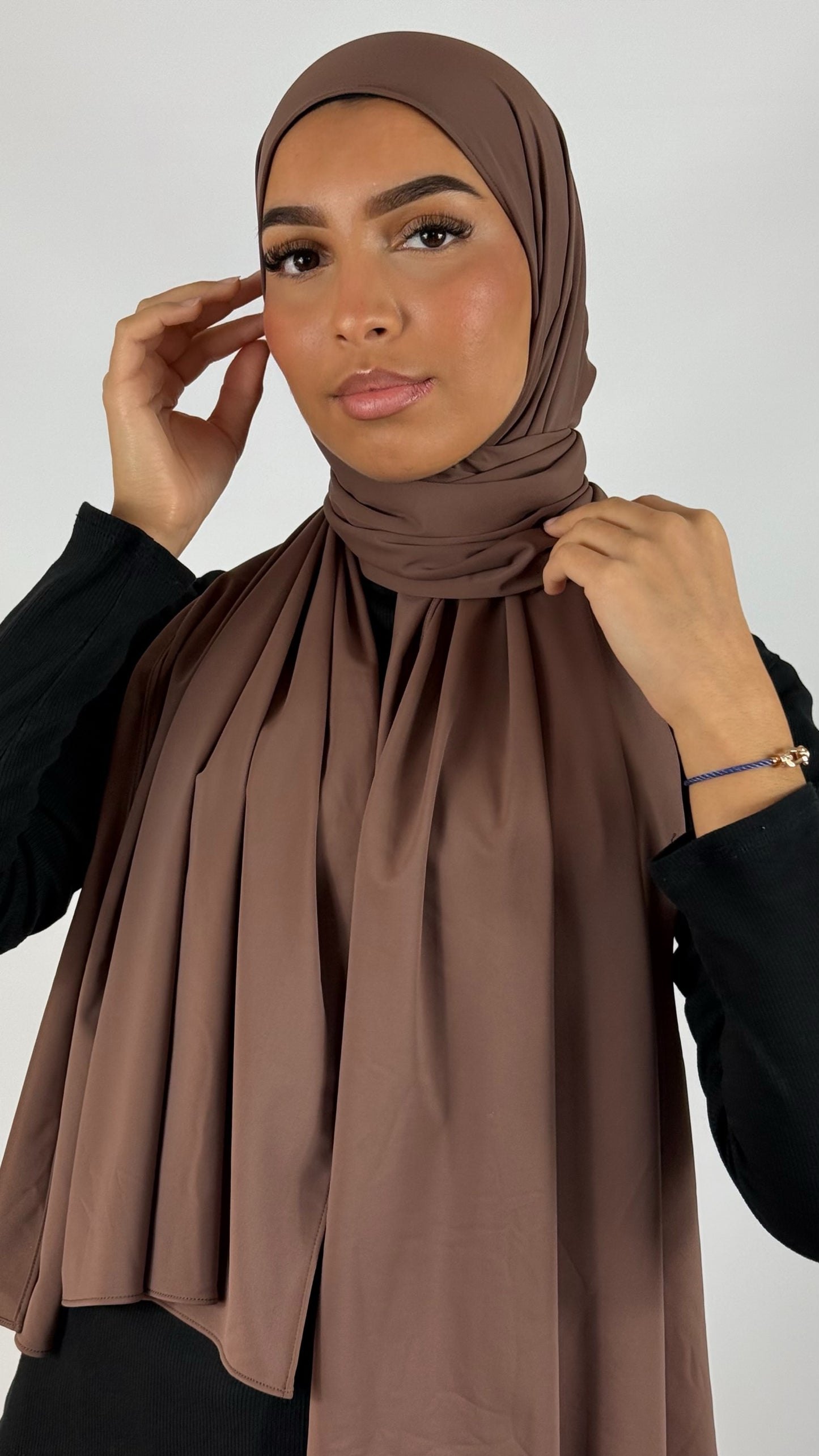 HIJAB JERSEY ÉLASTIQUE [MARRON]