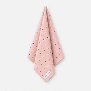 Carré de Coton Rose à pois Marron