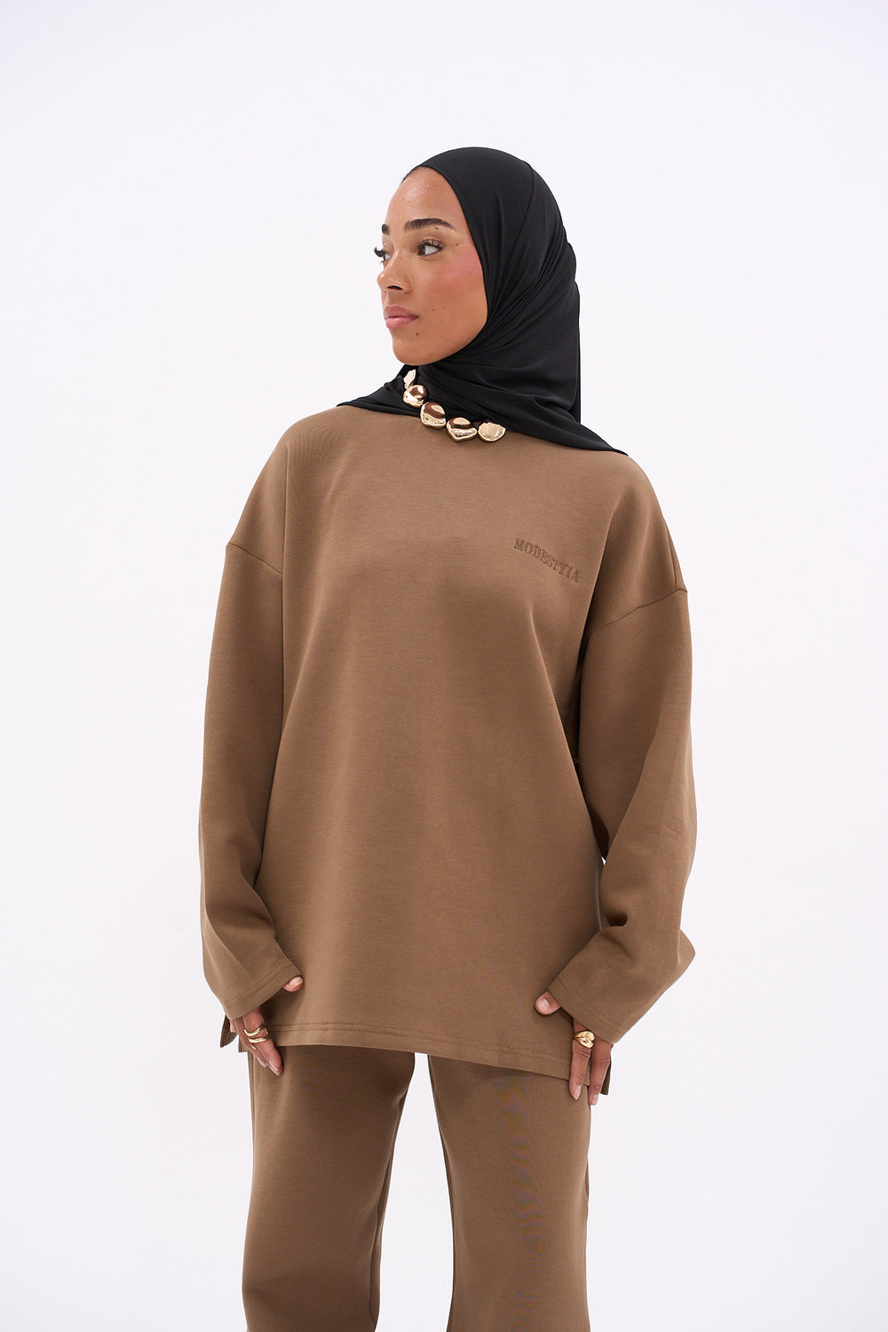 ENSEMBLE CASUAL SWEAT [MARRON]