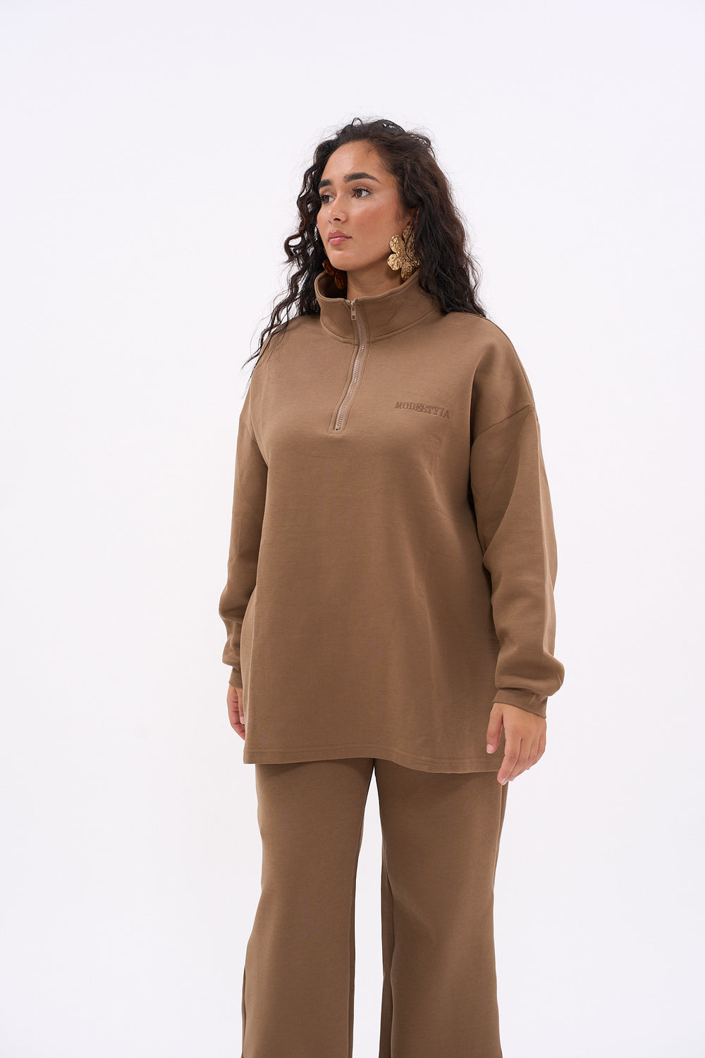 ENSEMBLE CASUAL ZIP [MARRON]
