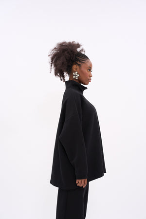 ENSEMBLE CASUAL ZIP [BLACK]