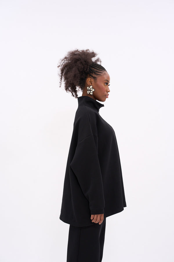 ENSEMBLE CASUAL ZIP [BLACK]