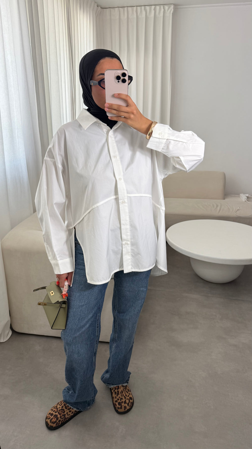 CHEMISE OVERSIZE FENDU BLANCHE