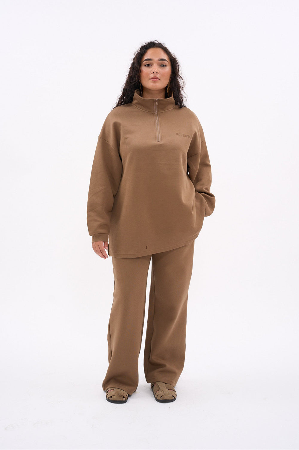 ENSEMBLE CASUAL ZIP [MARRON]