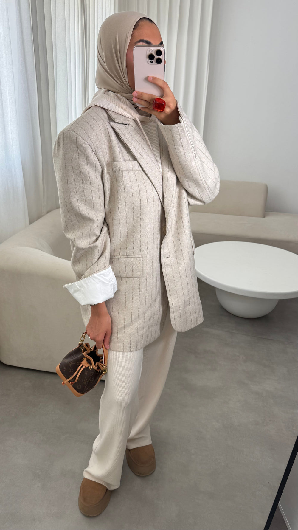 BLAZER RAYÉ BEIGE