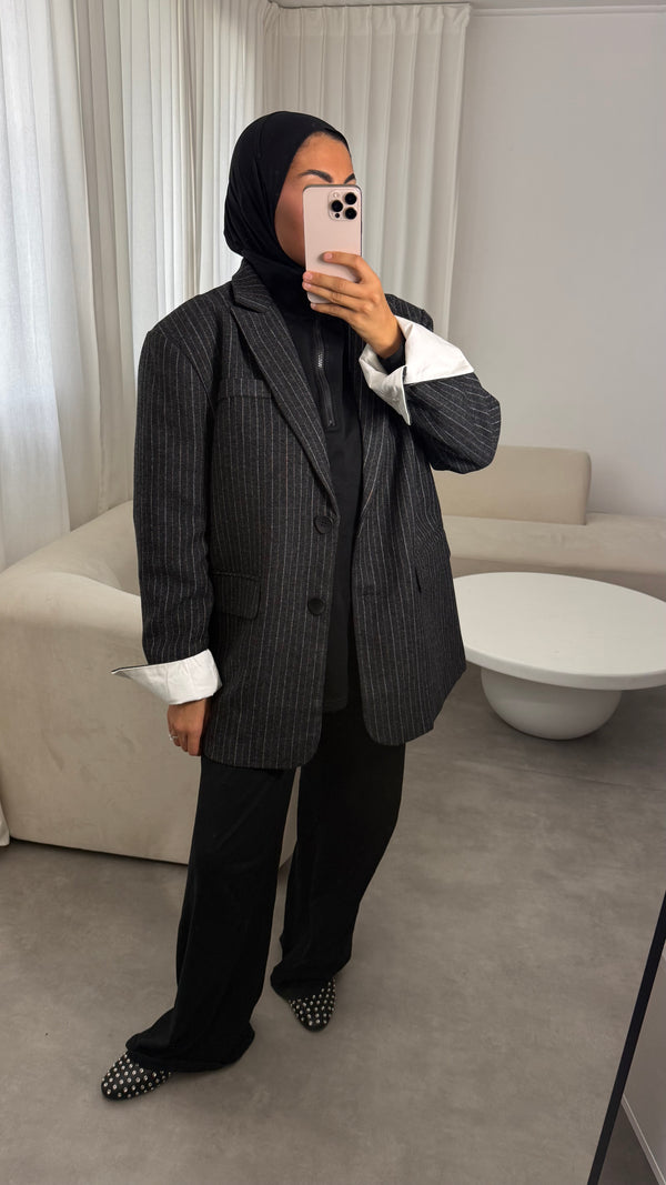 BLAZER RAYÉ NOIR