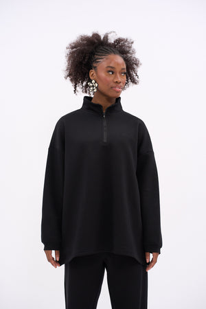 ENSEMBLE CASUAL ZIP [BLACK]