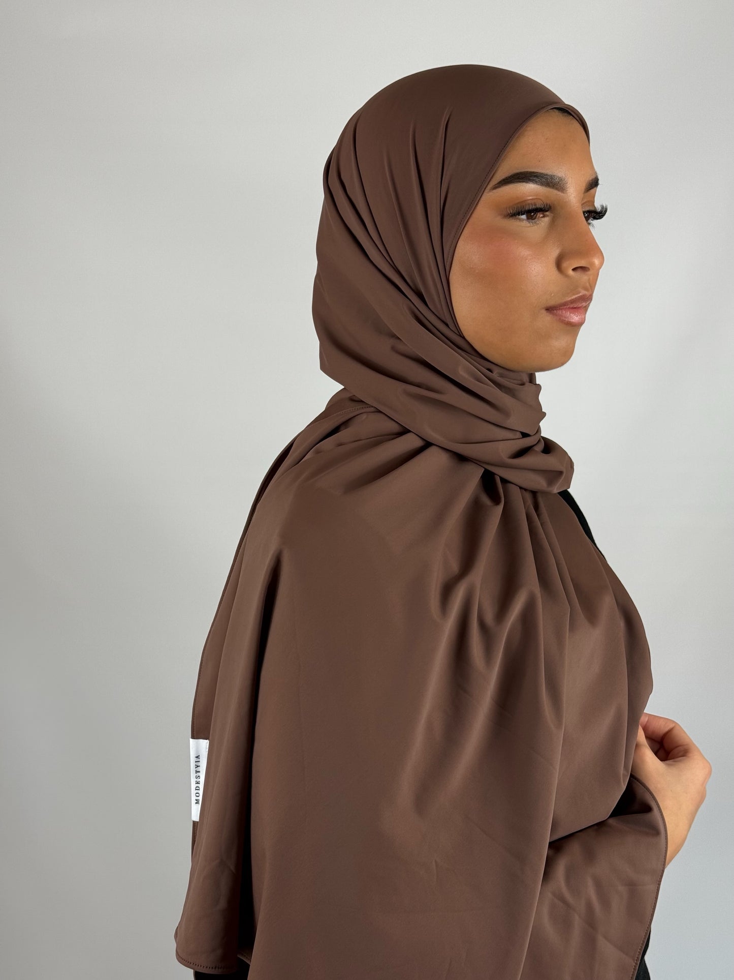 HIJAB JERSEY ÉLASTIQUE [MARRON]