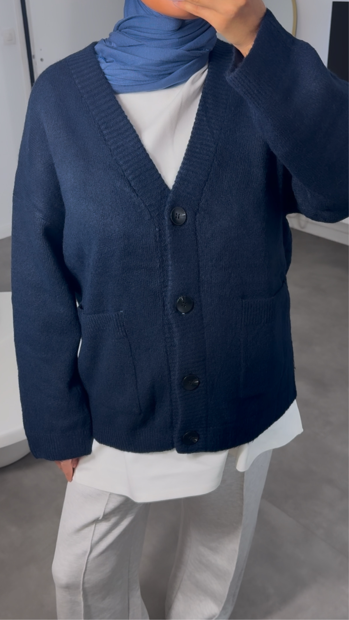 CARDIGAN MAILLE [MARINE]