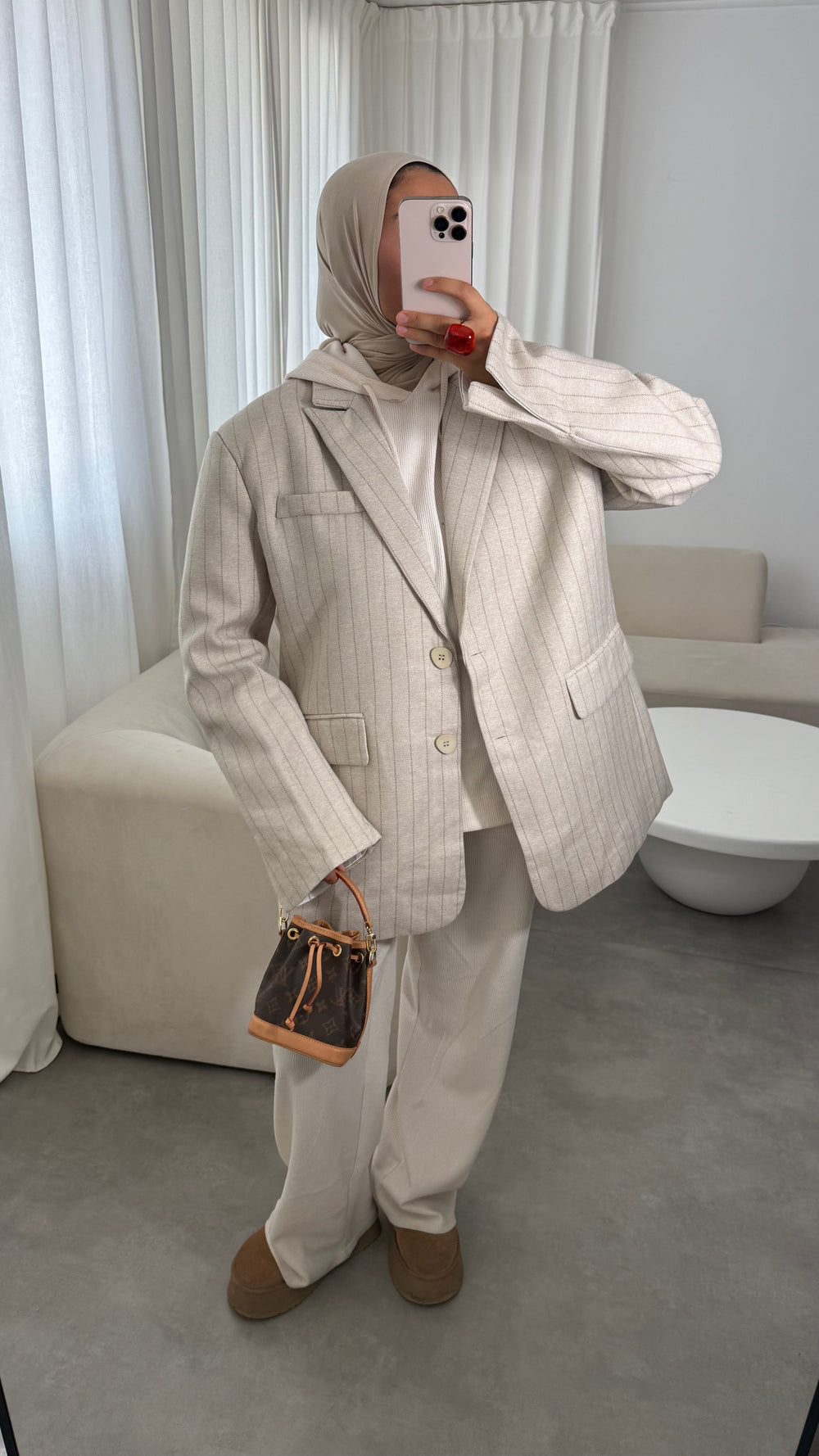 BLAZER RAYÉ BEIGE