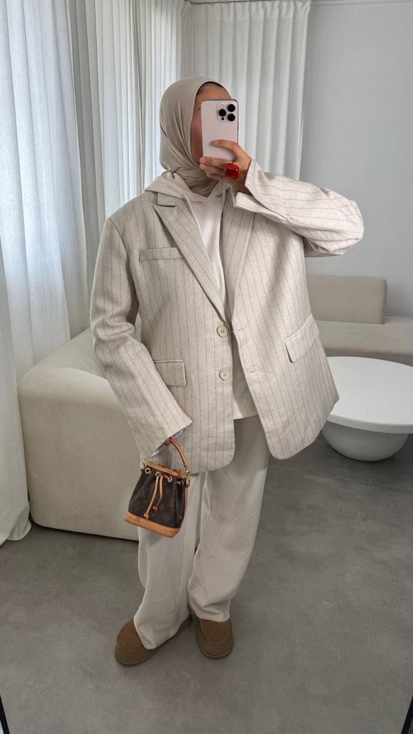 BLAZER RAYÉ BEIGE
