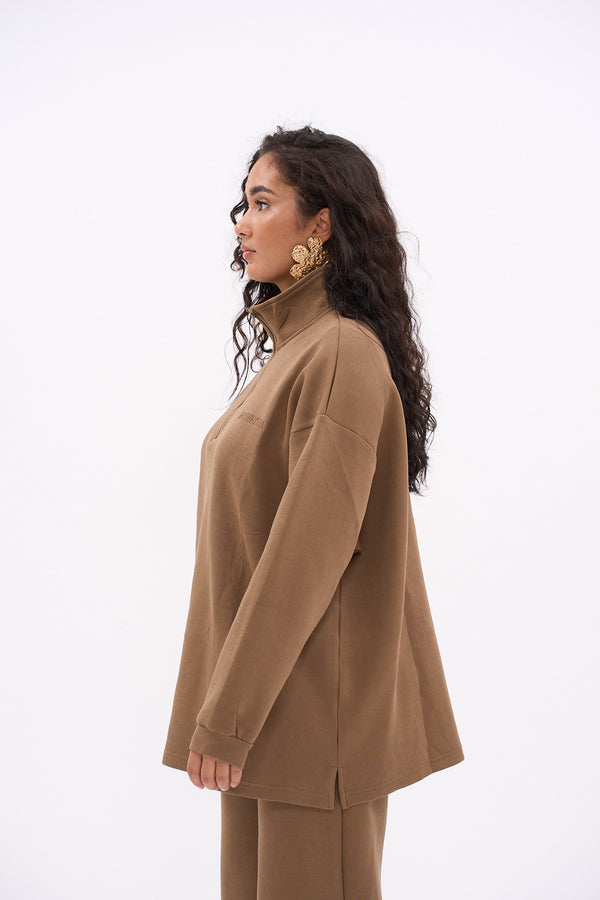 ENSEMBLE CASUAL ZIP [MARRON]