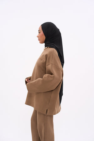 ENSEMBLE CASUAL SWEAT [MARRON]