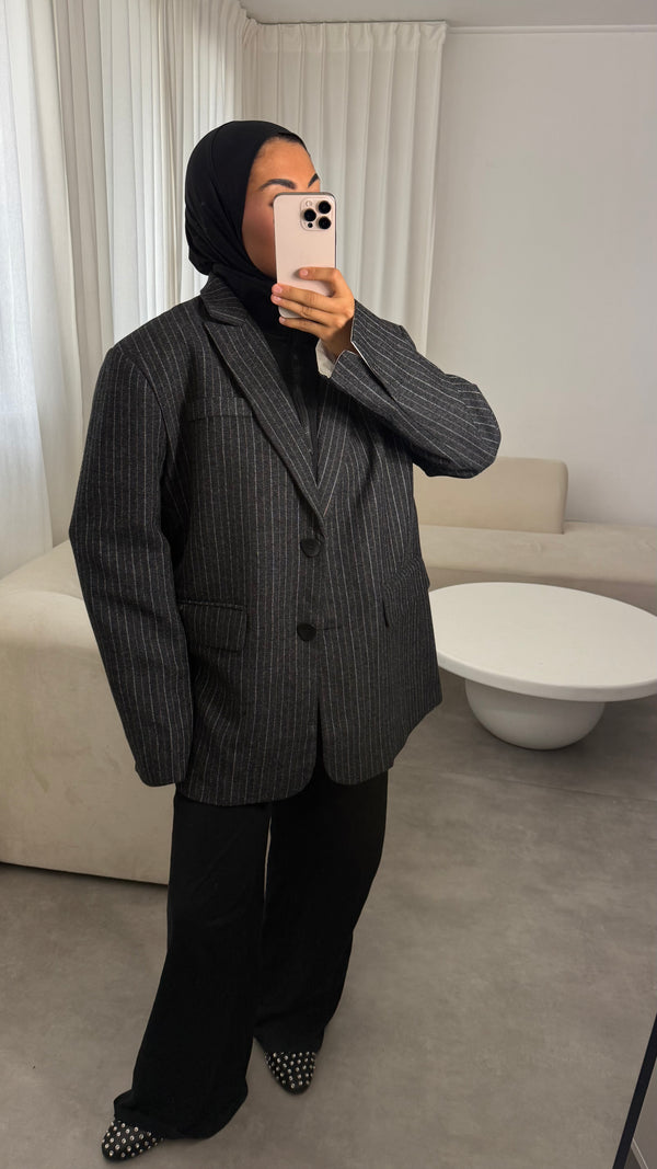 BLAZER RAYÉ NOIR