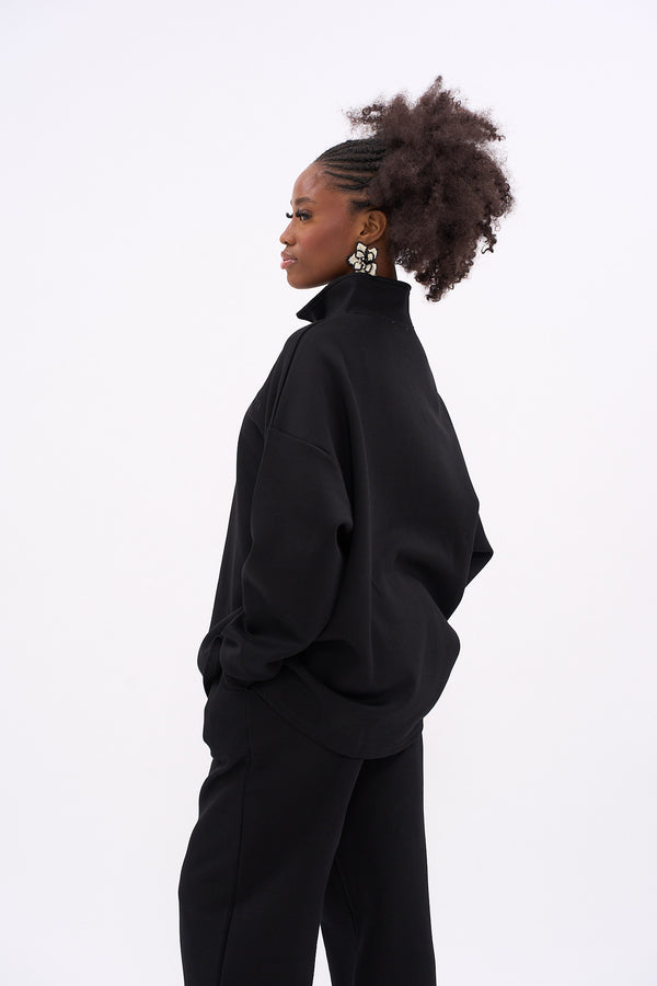 ENSEMBLE CASUAL ZIP [BLACK]
