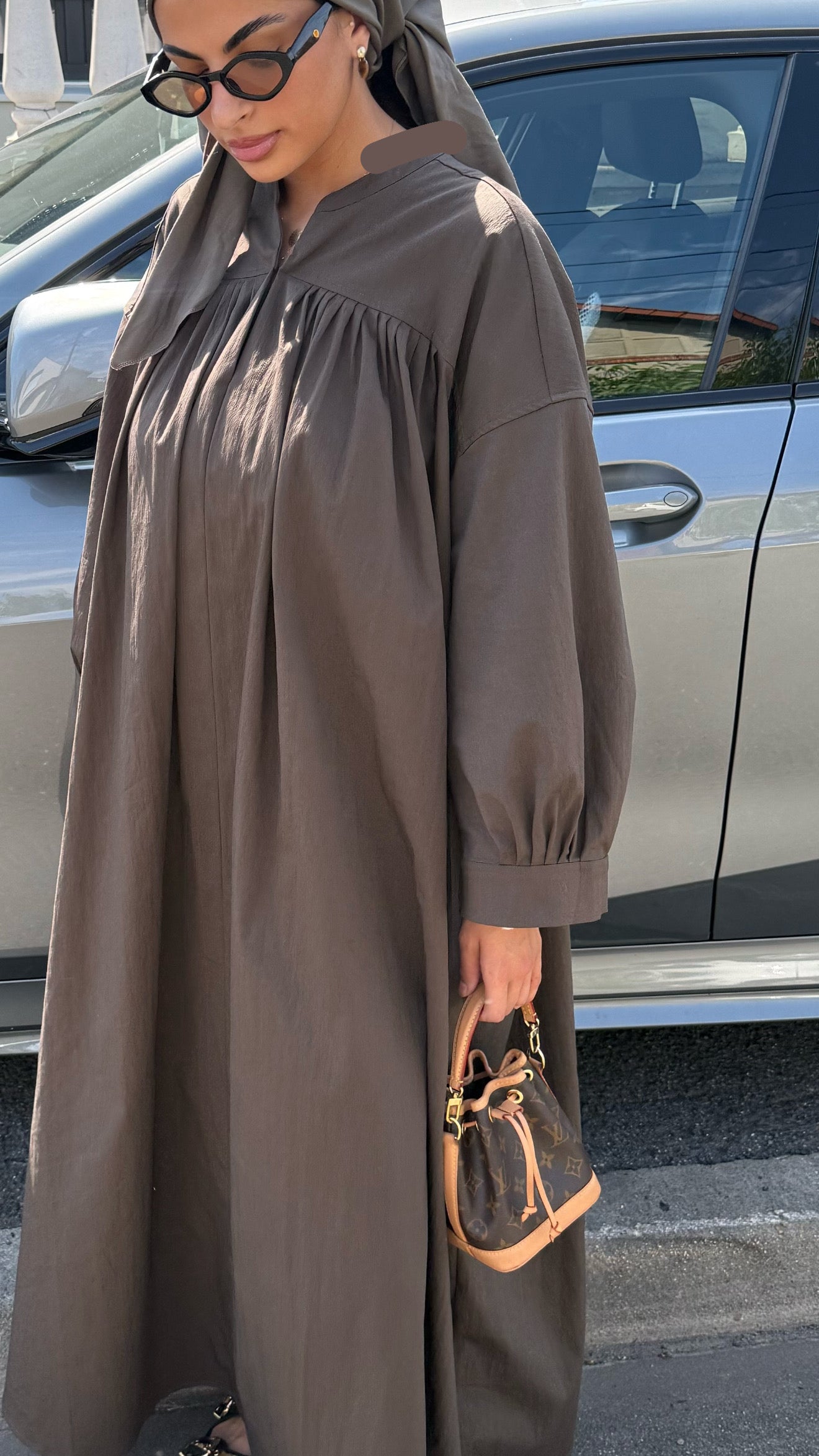 ROBE POPELINE [MARRON]