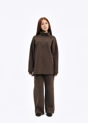 ENSEMBLE CASUAL ZIP [CHOCO]