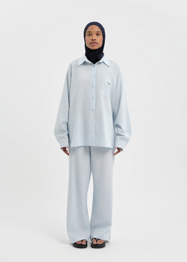 CHEMISE LINEN BLEUE