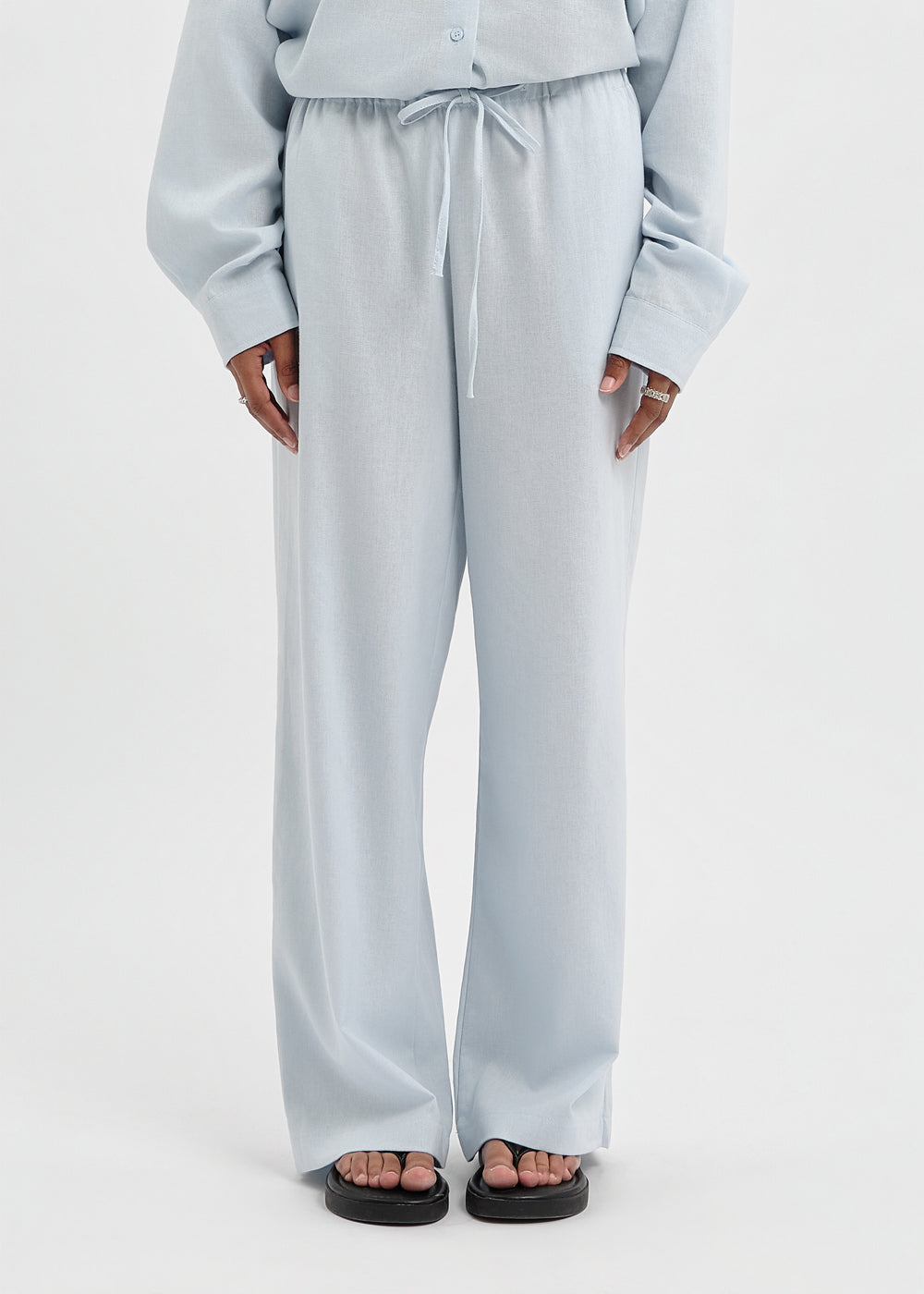 PANTALON LINEN BLEU