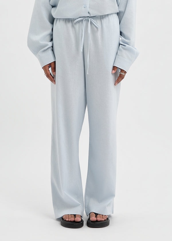 PANTALON LINEN BLEU
