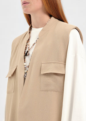 GILET EN LIN BEIGE