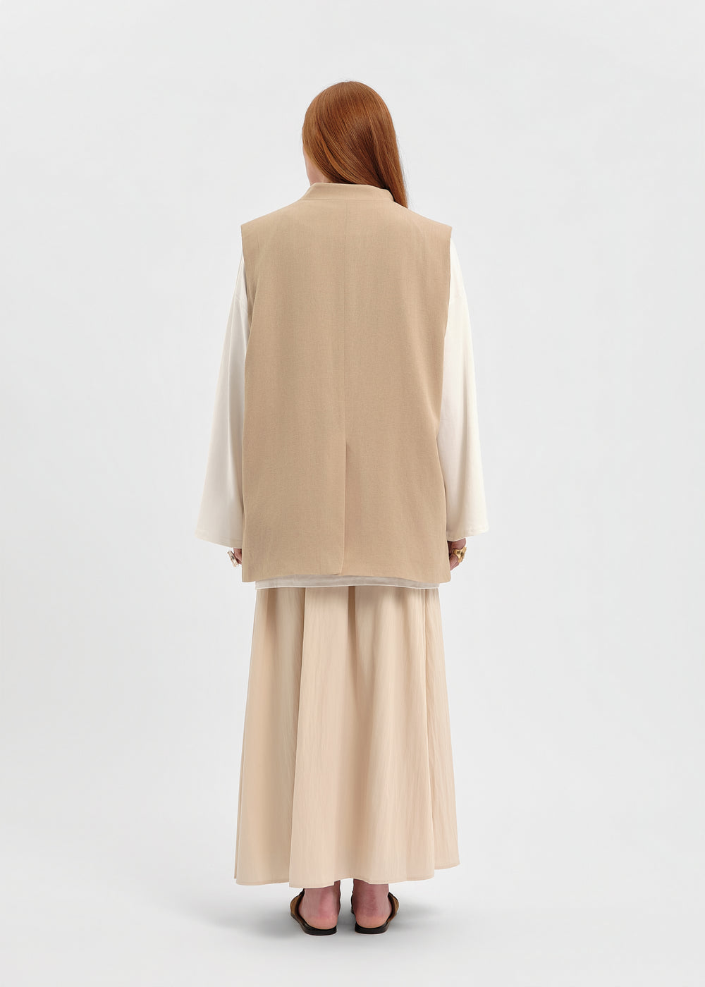 GILET LIN BEIGE