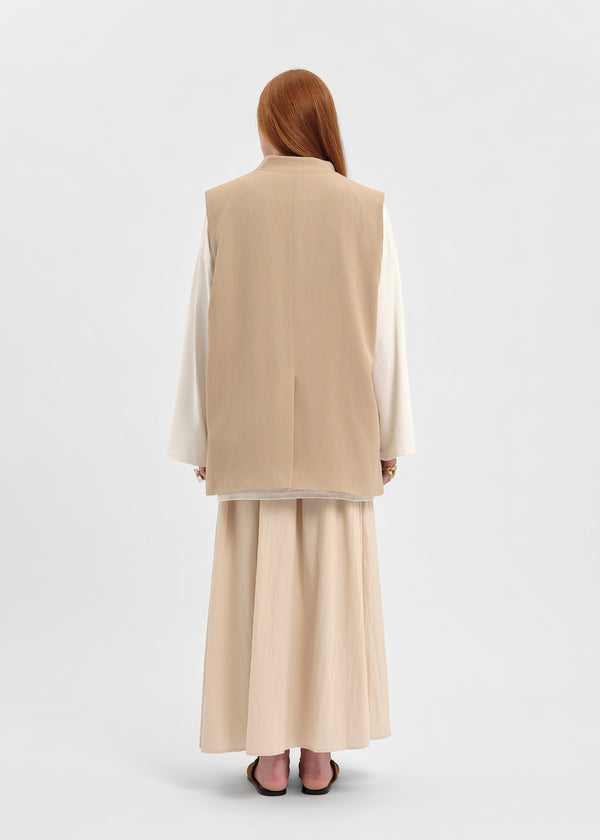 GILET EN LIN BEIGE