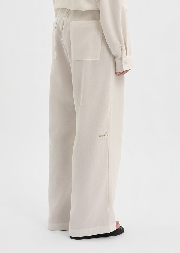 PANTALON LINEN BLANC