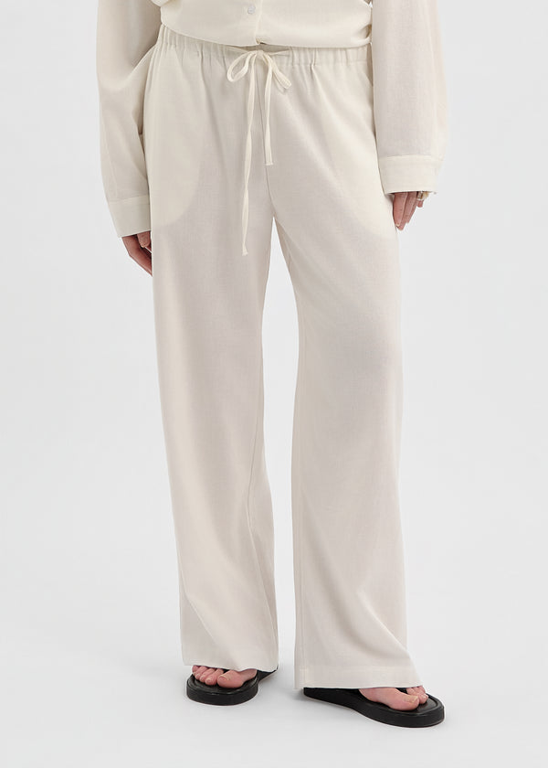 PANTALON LINEN BLANC