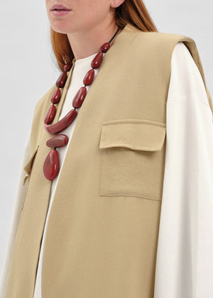 GILET EN LIN VERT