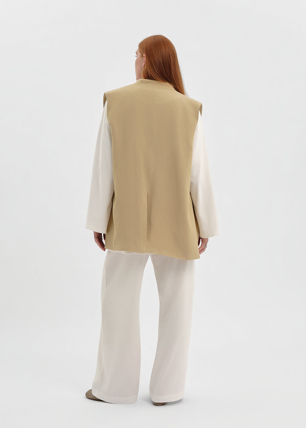 GILET LIN VERT