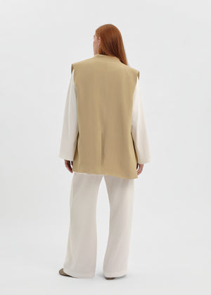 GILET EN LIN VERT