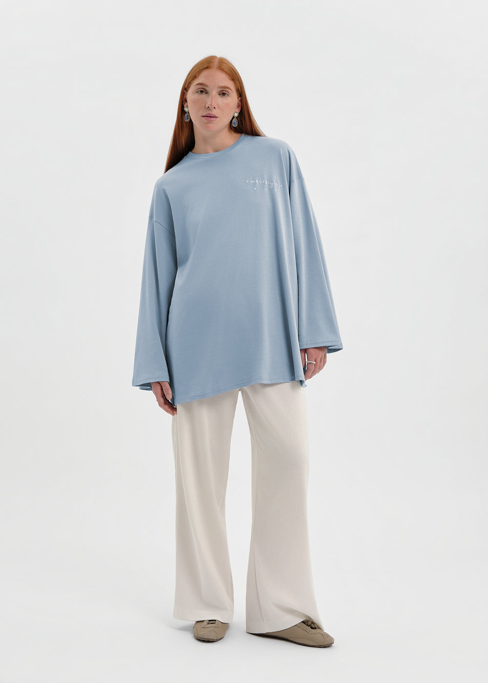 T-SHIRT ESSENTIAL DOT BLEU CIEL