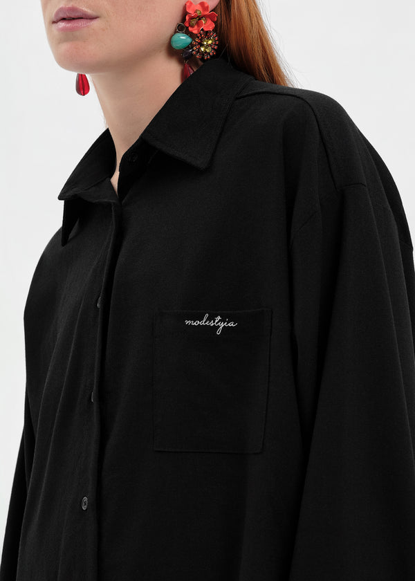 CHEMISE LINEN NOIRE