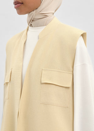 GILET EN LIN JAUNE