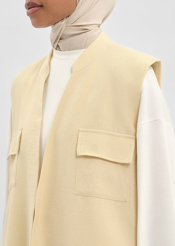 GILET EN LIN JAUNE