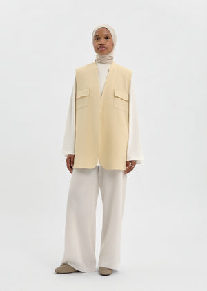 GILET EN LIN JAUNE