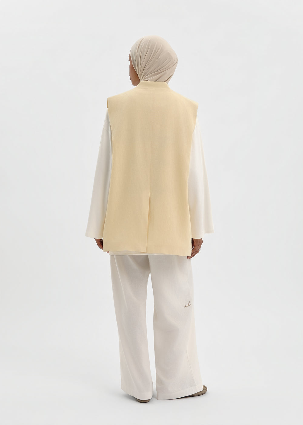 GILET LIN JAUNE