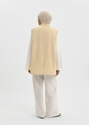 GILET EN LIN JAUNE