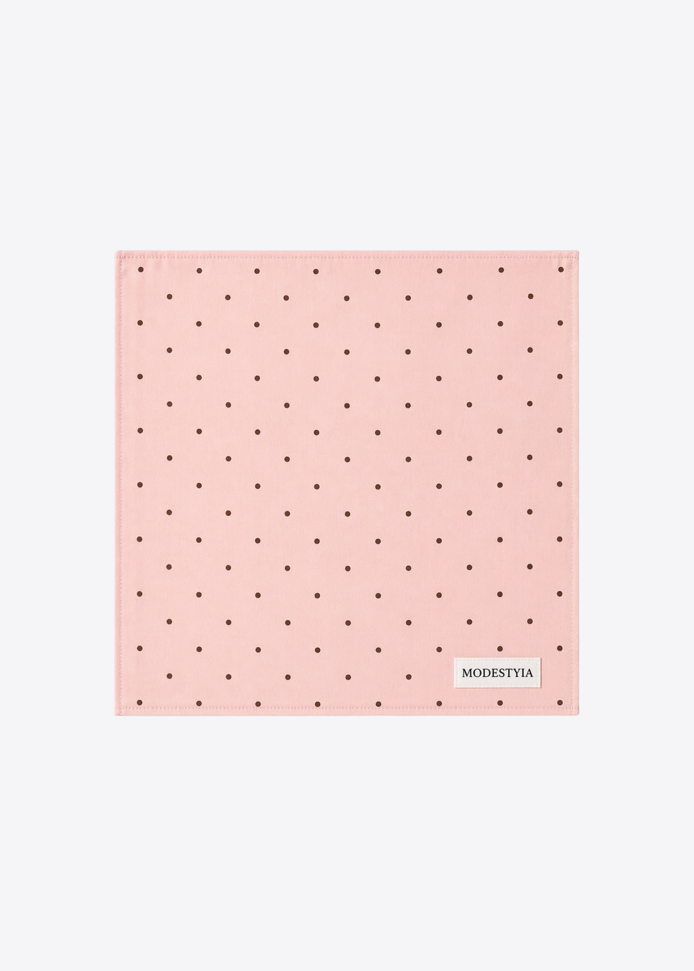 Carré de Coton Rose à pois Marron