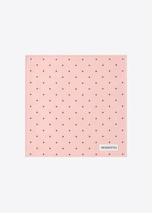 Carré de Coton Rose à pois Marron